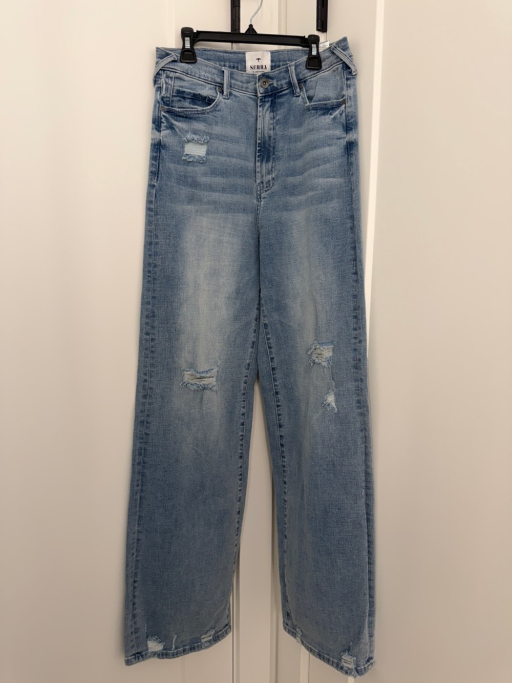 Serra by Joe Rucker Light Blue Wide Leg Distressed Jeans